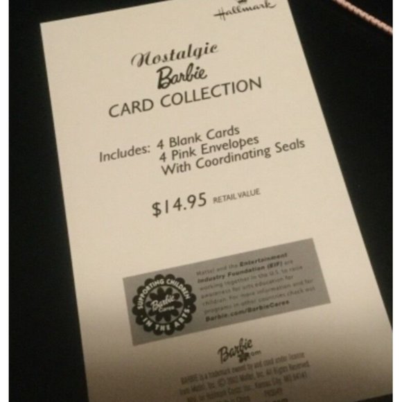 Barbie Nostalgic Cards Hallmark Collection NIB 4 cards/envelopes/seals 2003 - Picture 6 of 7